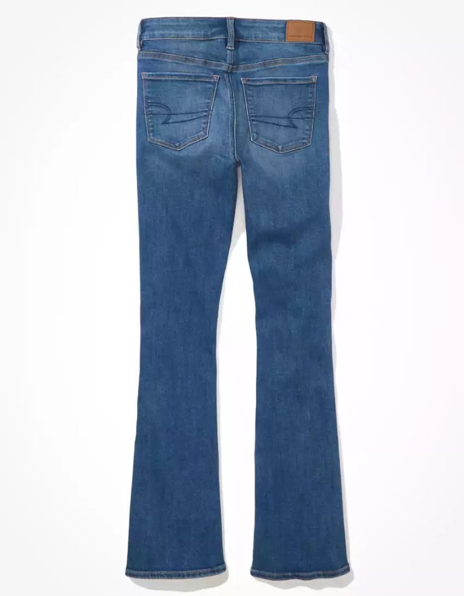 Jean American Eagle AE Ne(x)t Level High-Waisted Mince Kick Bleu Femme | WNV-05858520